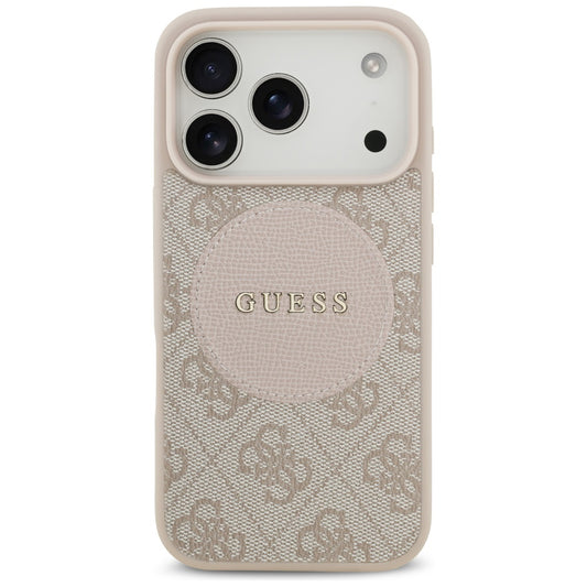 Etui MagSafe dla Apple iPhone 17 Pro, Guess, 4G Circle Classic Logo, Różowy