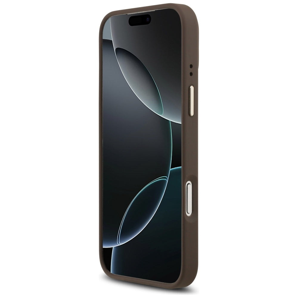 Etui MagSafe dla Apple iPhone 17 Pro, Guess, 4G Classic, Brązowy