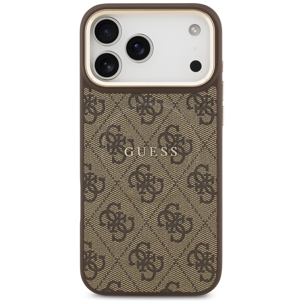Etui MagSafe dla Apple iPhone 17 Pro, Guess, 4G Classic, Brązowy
