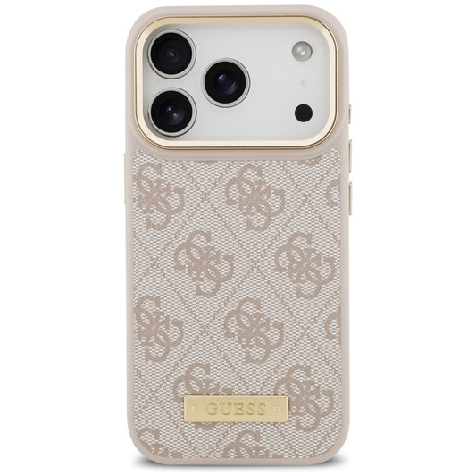 Etui MagSafe dla Apple iPhone 17 Pro, Guess, 4G Logo Plate, Różowy