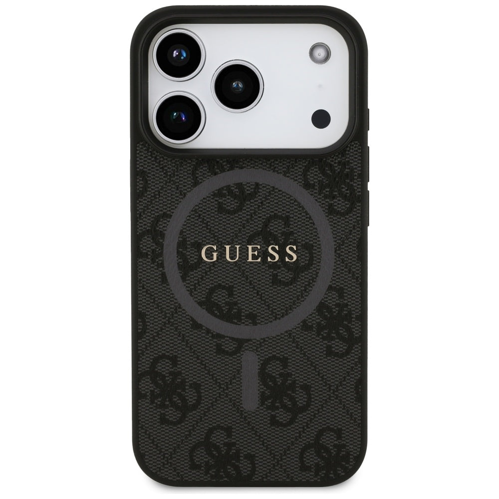 Etui MagSafe dla Apple iPhone 17 Pro, Guess, 4G Ring Classic Logo, Czarne