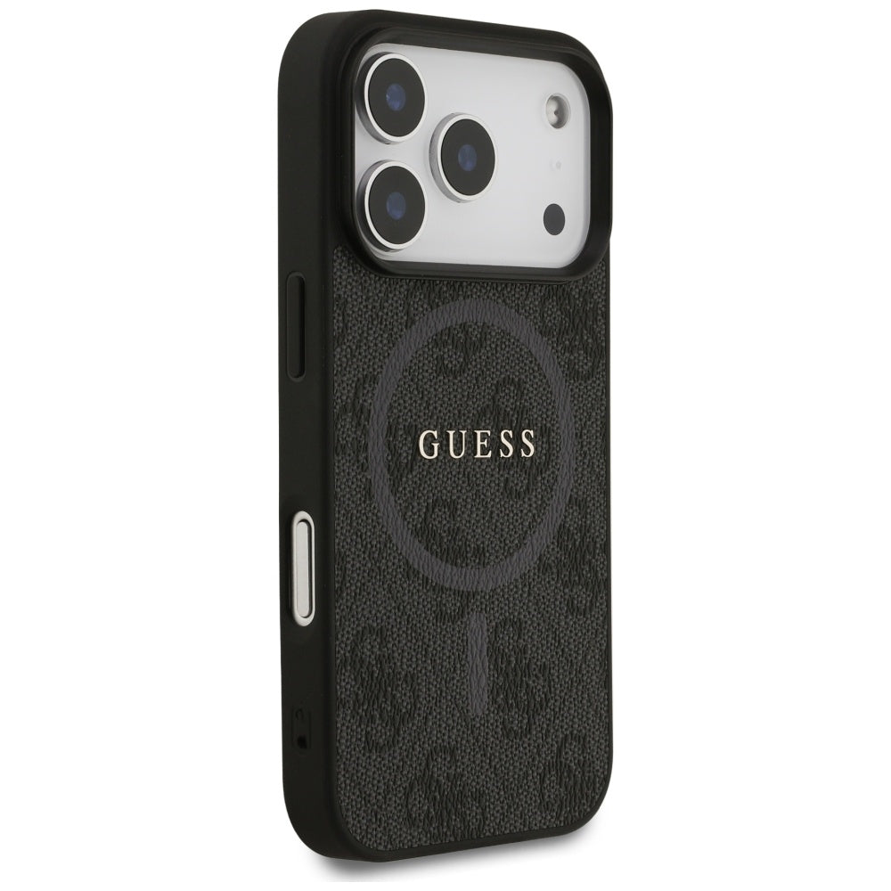 Etui MagSafe dla Apple iPhone 17 Pro, Guess, 4G Ring Classic Logo, Czarne
