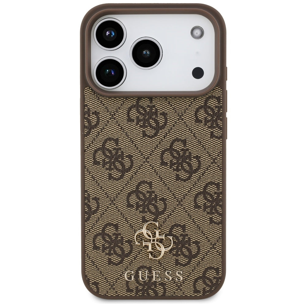 Etui MagSafe dla Apple iPhone 17 Pro, Guess, 4G Small and Classic Logo, Brązowy