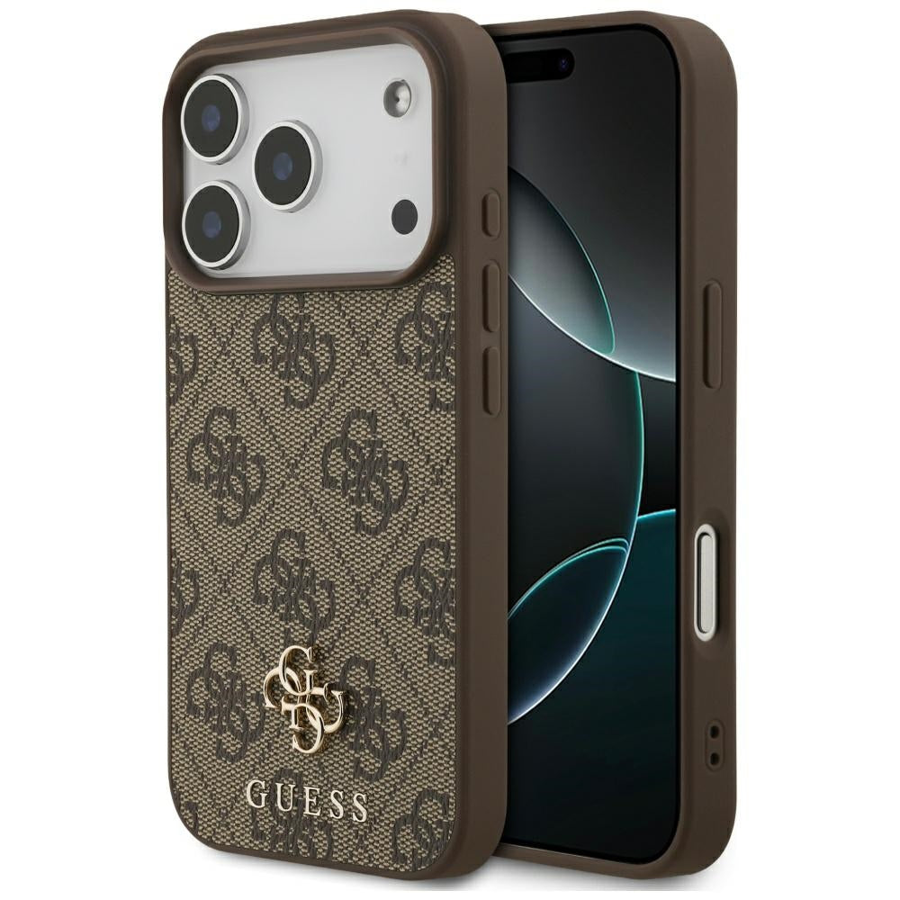 Etui MagSafe dla Apple iPhone 17 Pro, Guess, 4G Small and Classic Logo, Brązowy