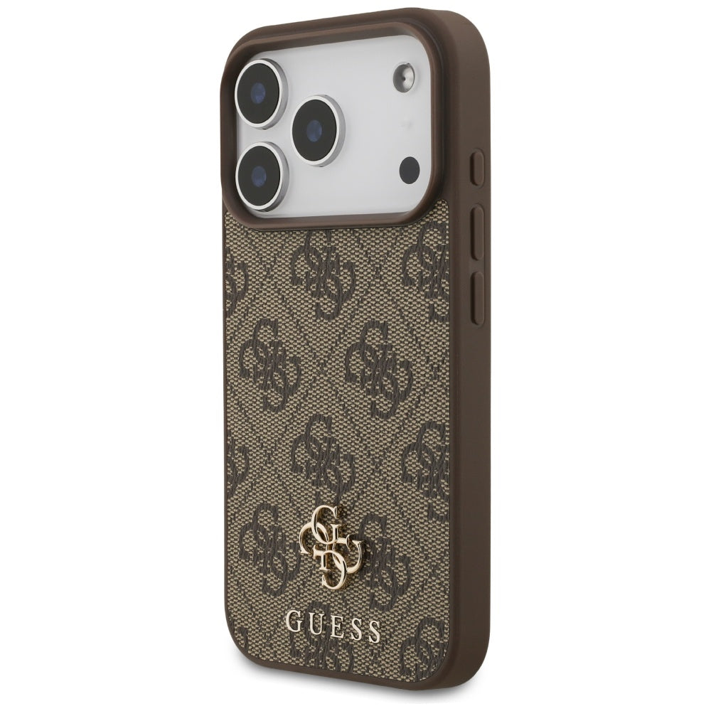 Etui MagSafe dla Apple iPhone 17 Pro, Guess, 4G Small and Classic Logo, Brązowy