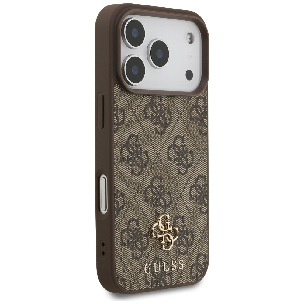 Etui MagSafe dla Apple iPhone 17 Pro, Guess, 4G Small and Classic Logo, Brązowy