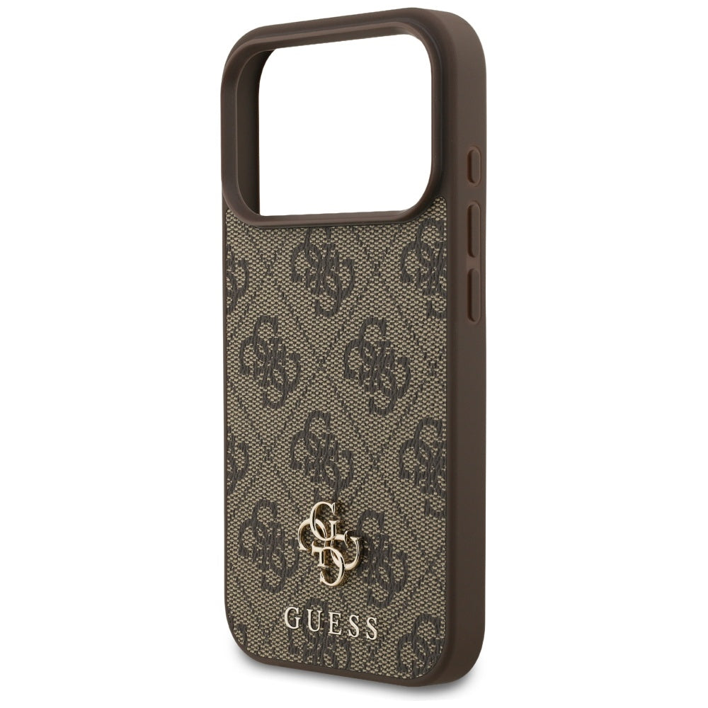 Etui MagSafe dla Apple iPhone 17 Pro, Guess, 4G Small and Classic Logo, Brązowy