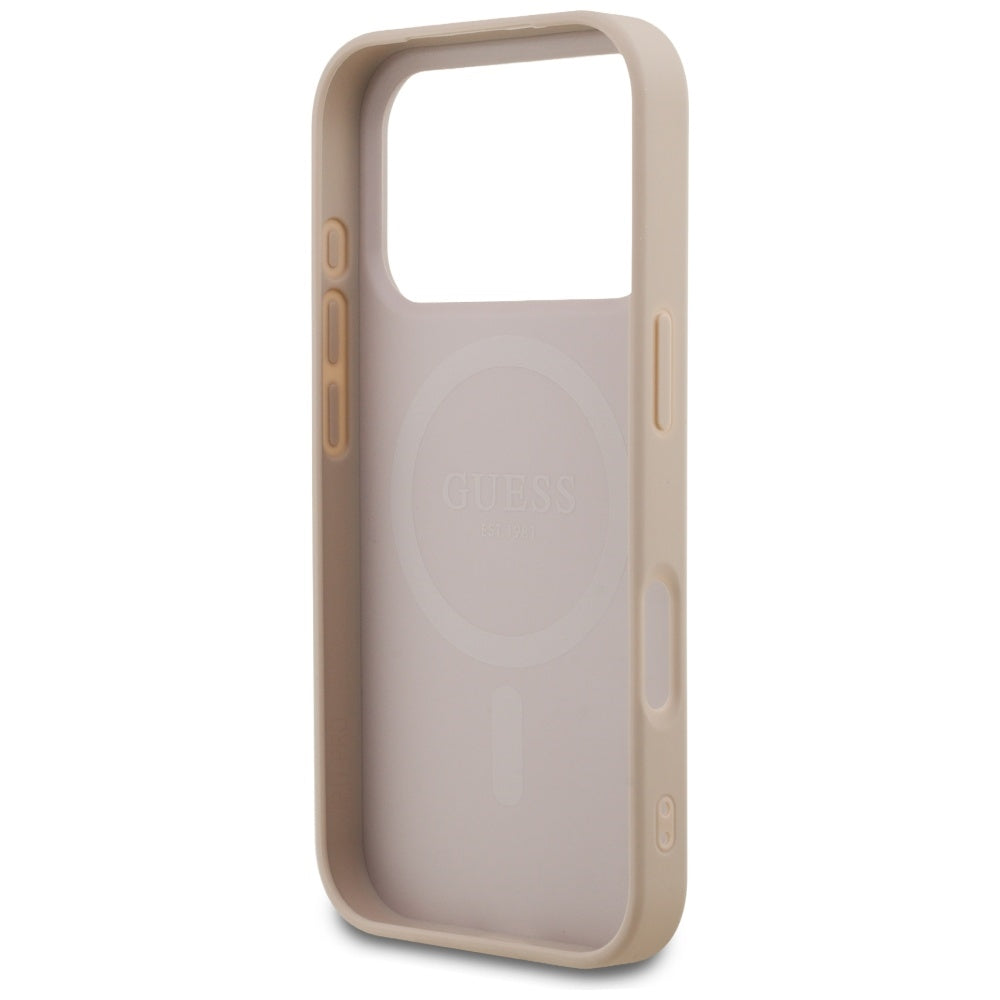 Etui MagSafe dla Apple iPhone 17 Pro, Guess, 4G Small and Classic Logo, Różowy