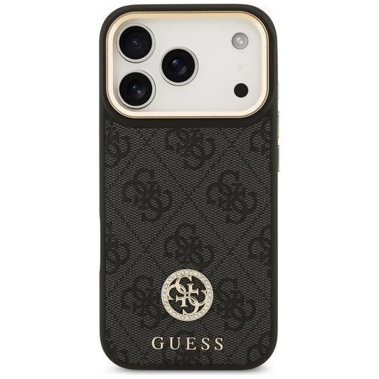 Etui MagSafe dla Apple iPhone 17 Pro, Guess, 4G Strass Logo, Czarne