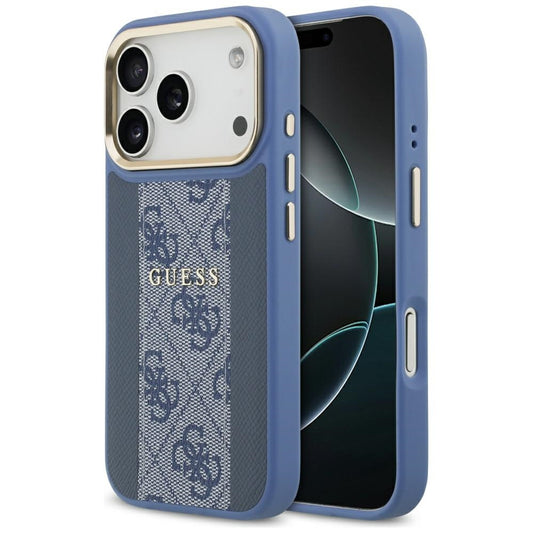 Etui MagSafe dla Apple iPhone 17 Pro, Guess, 4G Stripe, Niebieskie