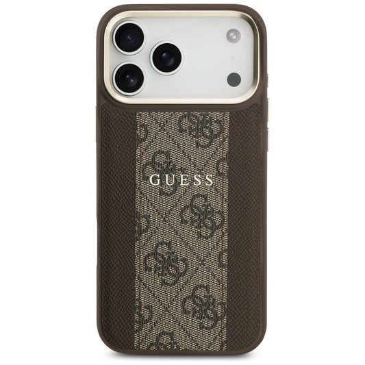 Etui MagSafe dla Apple iPhone 17 Pro, Guess, 4G Stripe, Brązowy