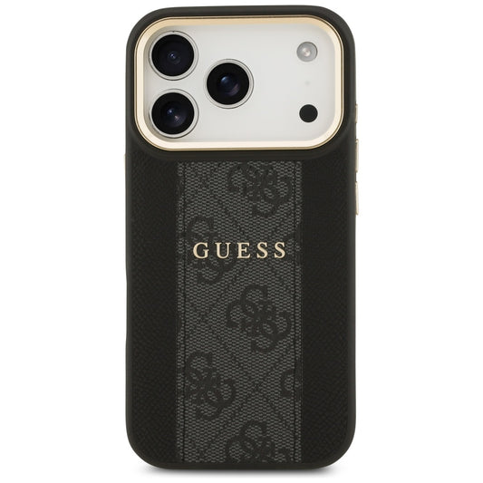 Etui MagSafe dla Apple iPhone 17 Pro, Guess, 4G Stripe, Czarne