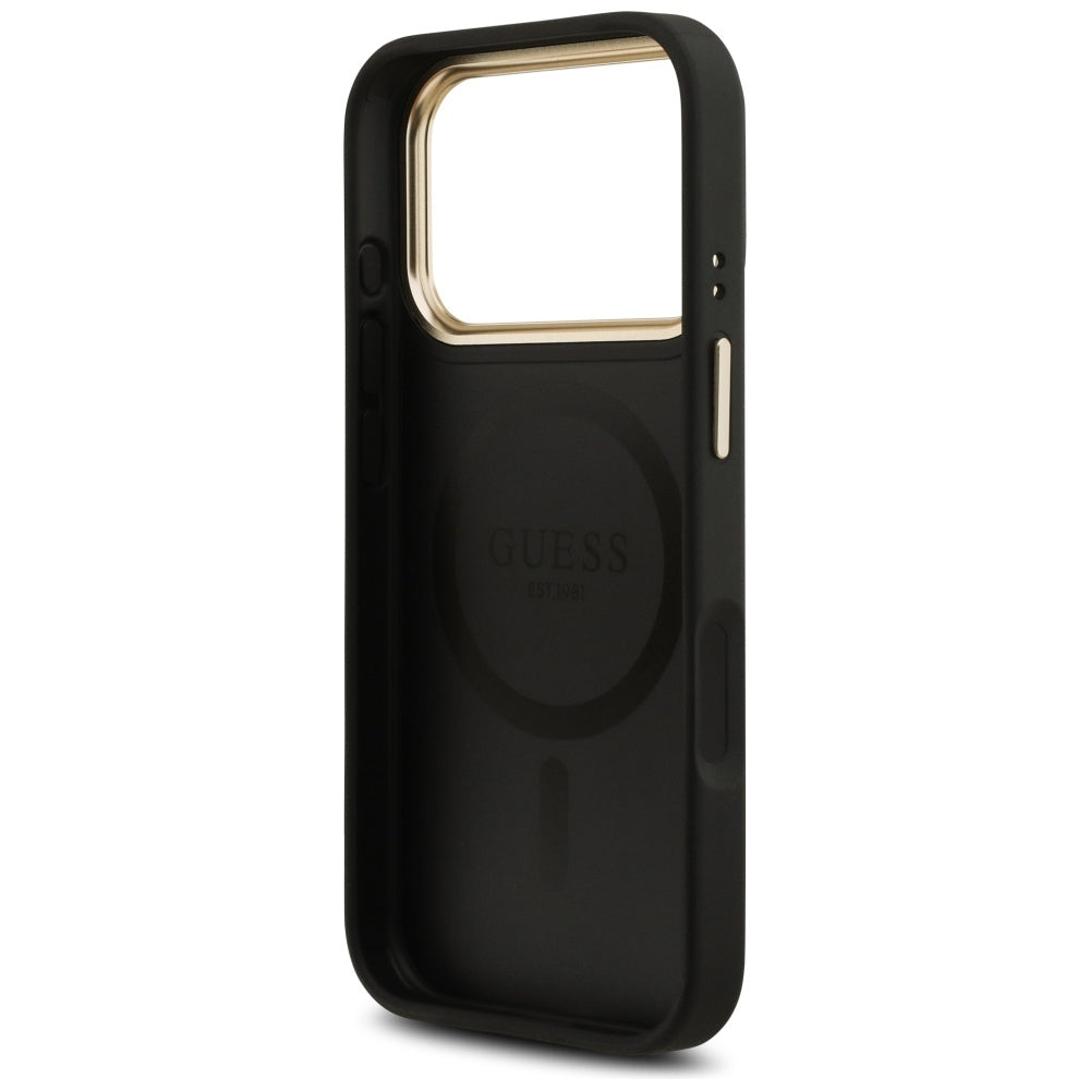 Etui MagSafe dla Apple iPhone 17 Pro, Guess, 4G Stripe, Czarne