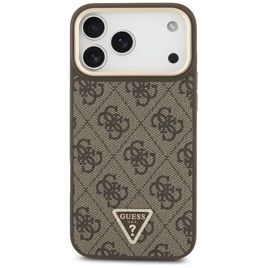 Etui MagSafe dla Apple iPhone 17 Pro, Guess, 4G Triangle Logo, Złoty Brąz