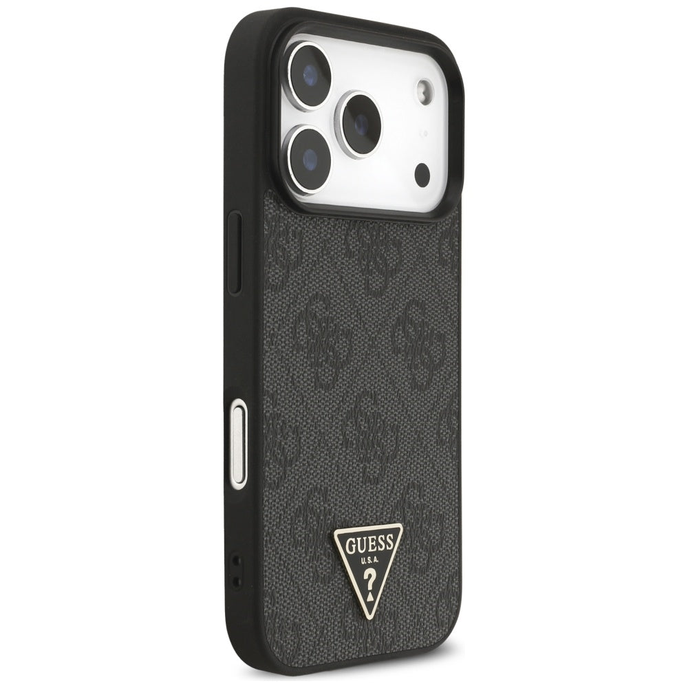 Etui MagSafe dla Apple iPhone 17 Pro, Guess, 4G Triangle Logo with Cord Strap, Czarne