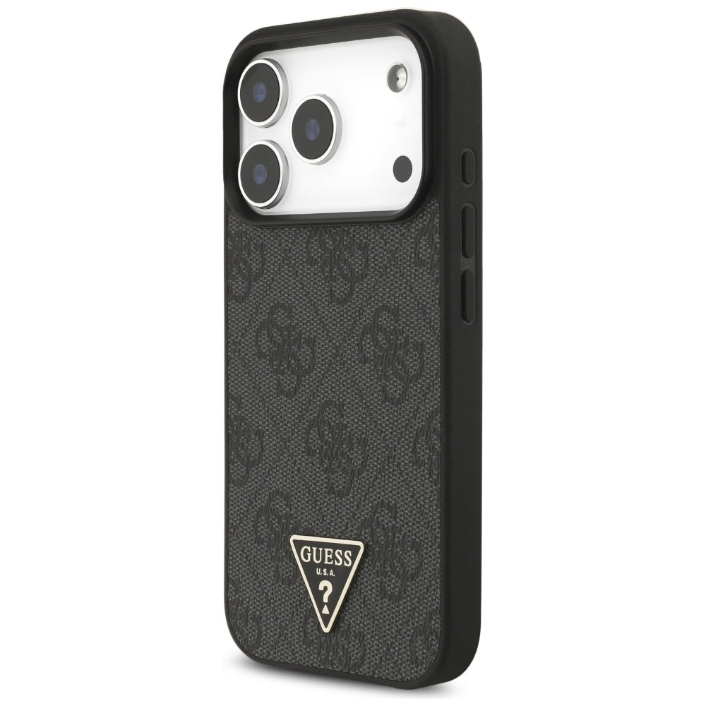 Etui MagSafe dla Apple iPhone 17 Pro, Guess, 4G Triangle Logo with Cord Strap, Czarne