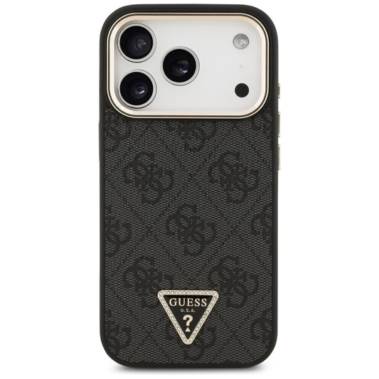 Etui MagSafe dla Apple iPhone 17 Pro, Guess, 4G Triangle Logo, Czarne Złote
