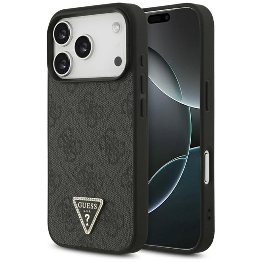 Etui MagSafe dla Apple iPhone 17 Pro, Guess, 4G Triangle Strass, Czarne