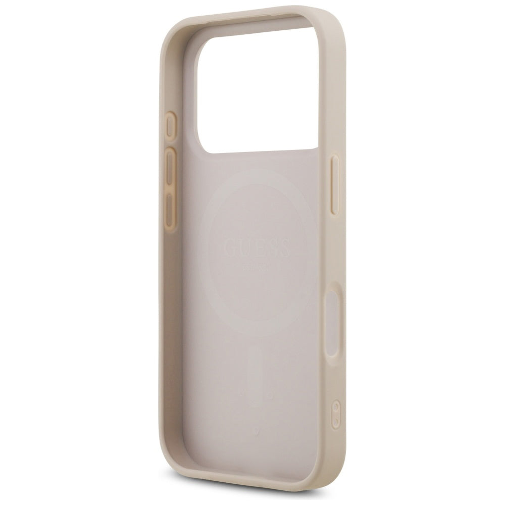 Etui MagSafe dla Apple iPhone 17 Pro, Guess, 4G Triangle Strass, Różowy