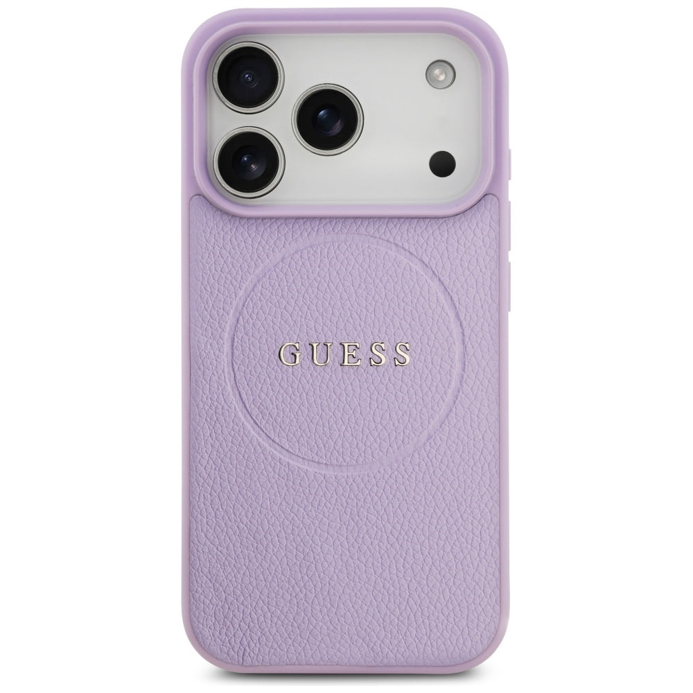 Etui MagSafe dla Apple iPhone 17 Pro, Guess, Grained Gold Ring, Różowy