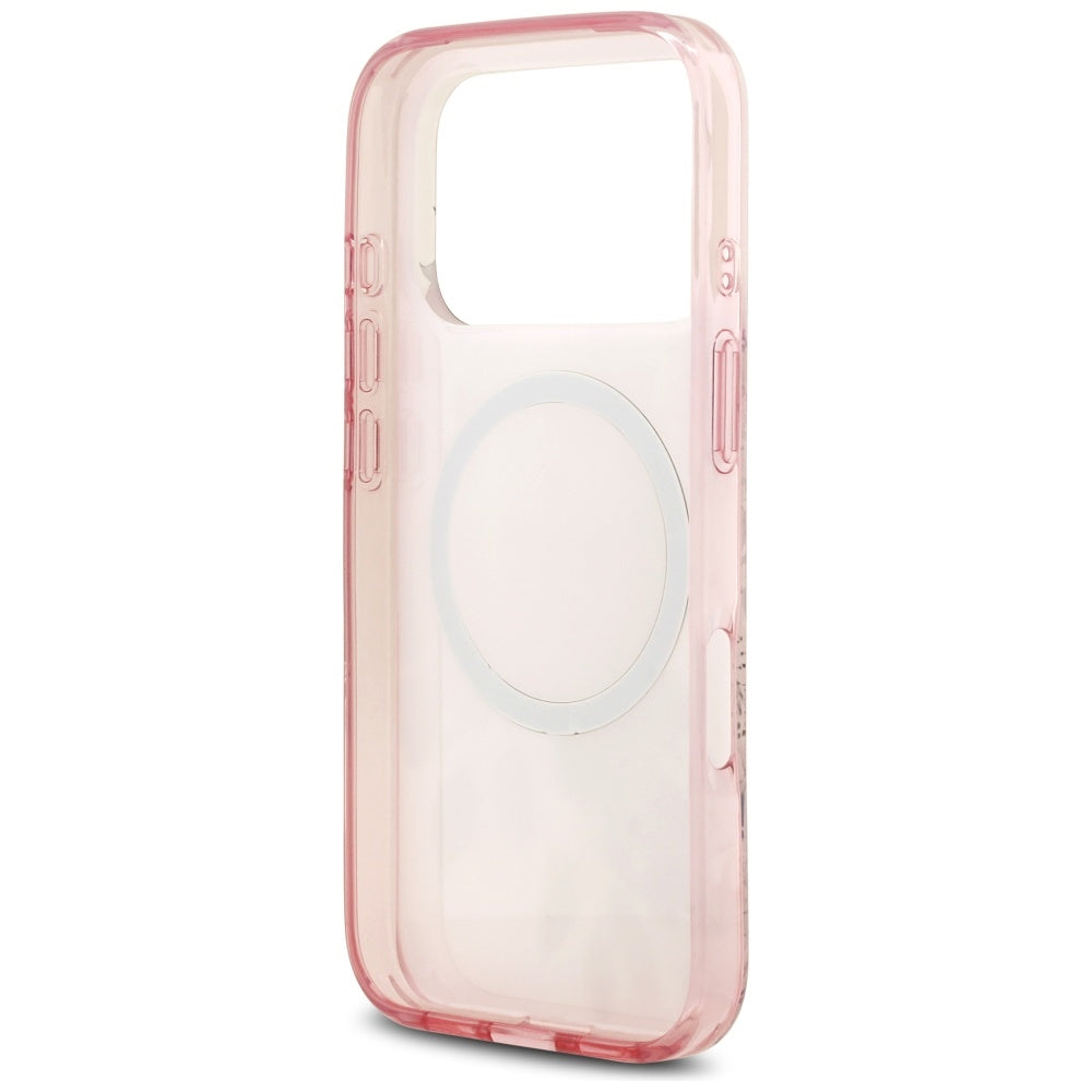 Etui MagSafe dla Apple iPhone 17 Pro, Guess, IML Flower and Tonal Circle, Różowy