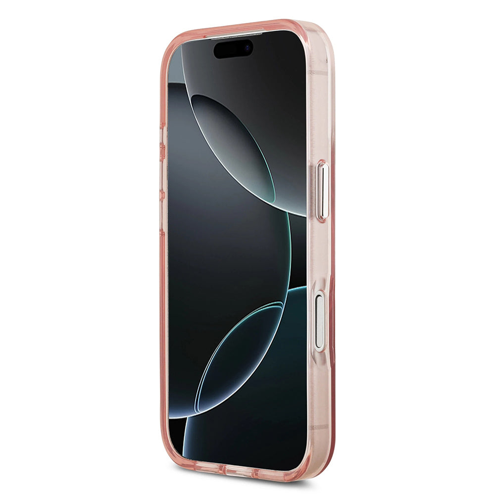Etui MagSafe dla Apple iPhone 17 Pro, Guess, IML Gradient Triangle Logo, Różowy