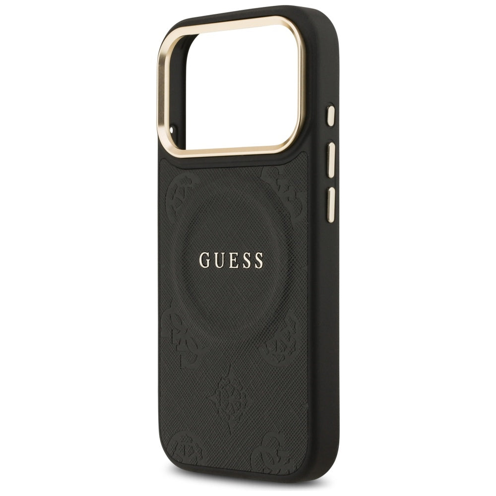 Etui MagSafe dla Apple iPhone 17 Pro, Guess, Peony Hot Stamp, Czarne
