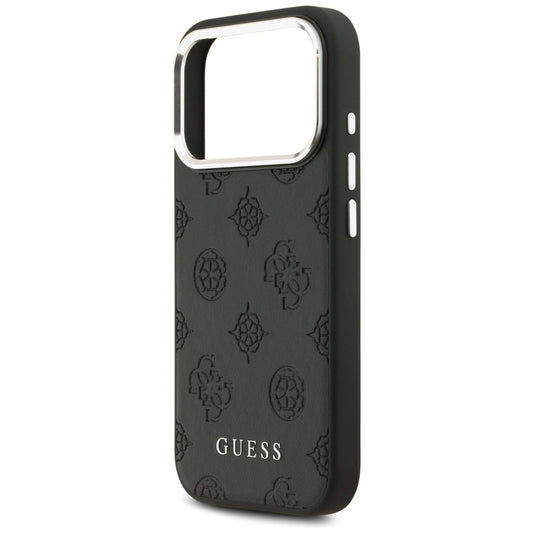Etui MagSafe dla Apple iPhone 17 Pro, Guess, Peony Hot Stamp Script, Czarne