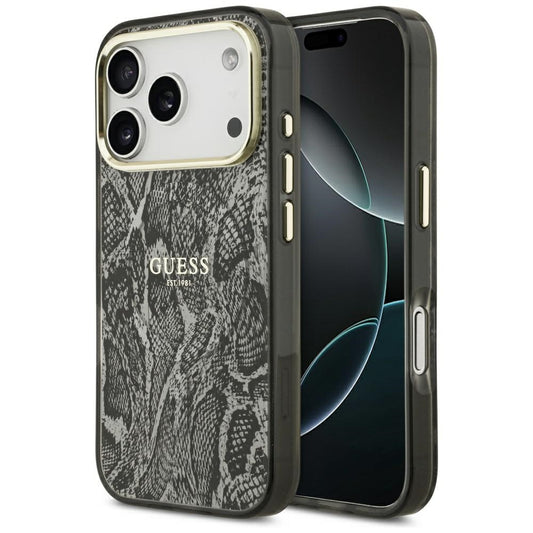 Etui MagSafe dla Apple iPhone 17 Pro, Guess, Python Pattern, Czarne