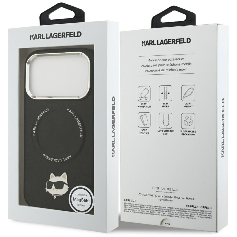 Etui MagSafe dla Apple iPhone 17 Pro, Karl Lagerfeld, Choupette Pin, Czarne