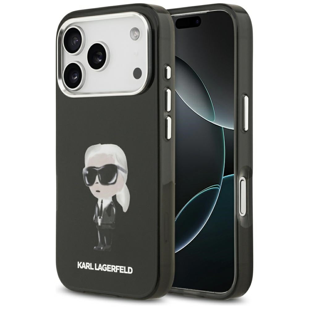 Etui MagSafe dla Apple iPhone 17 Pro, Karl Lagerfeld, IML Aquarelle Karl Ikonik, Czarne