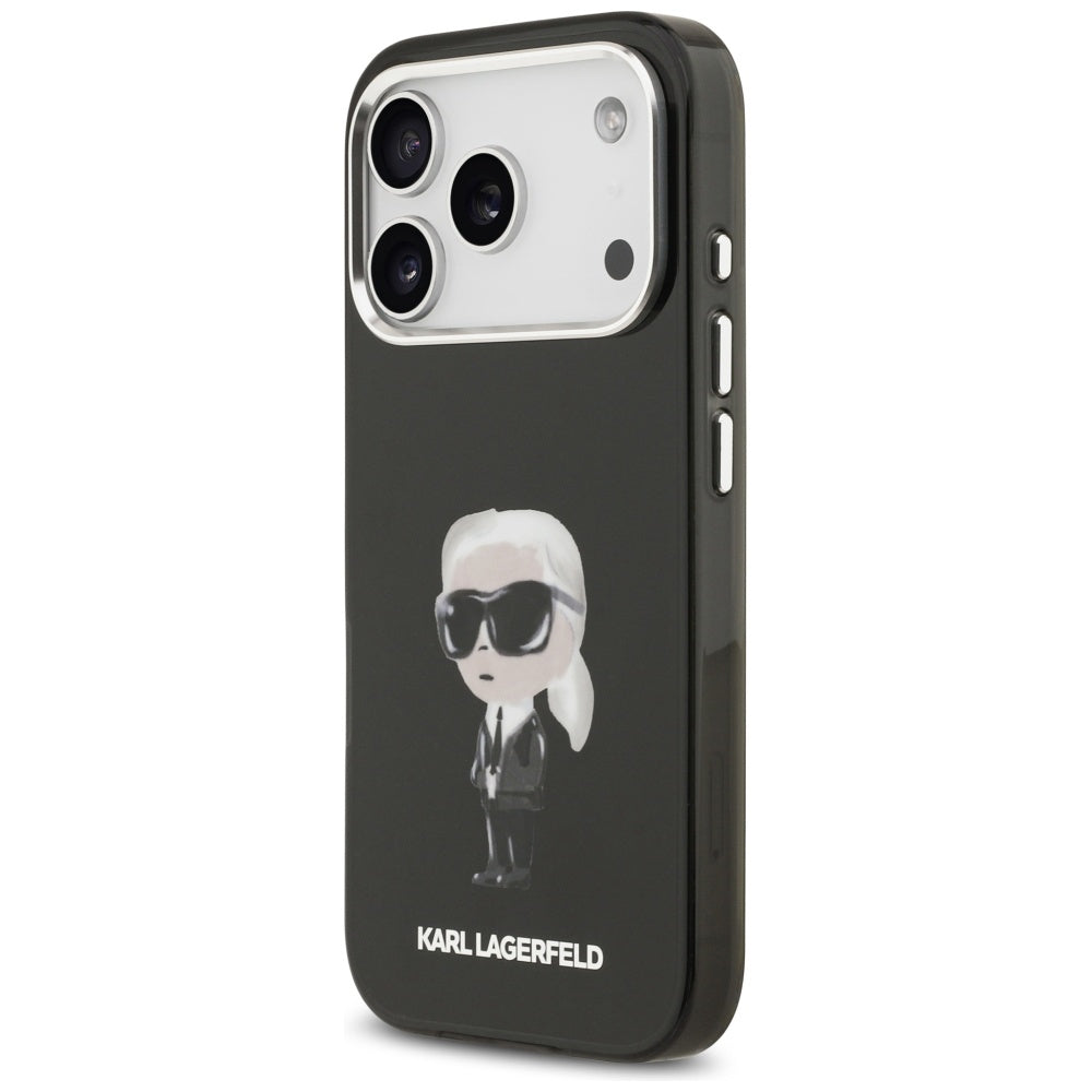 Etui MagSafe dla Apple iPhone 17 Pro, Karl Lagerfeld, IML Aquarelle Karl Ikonik, Czarne
