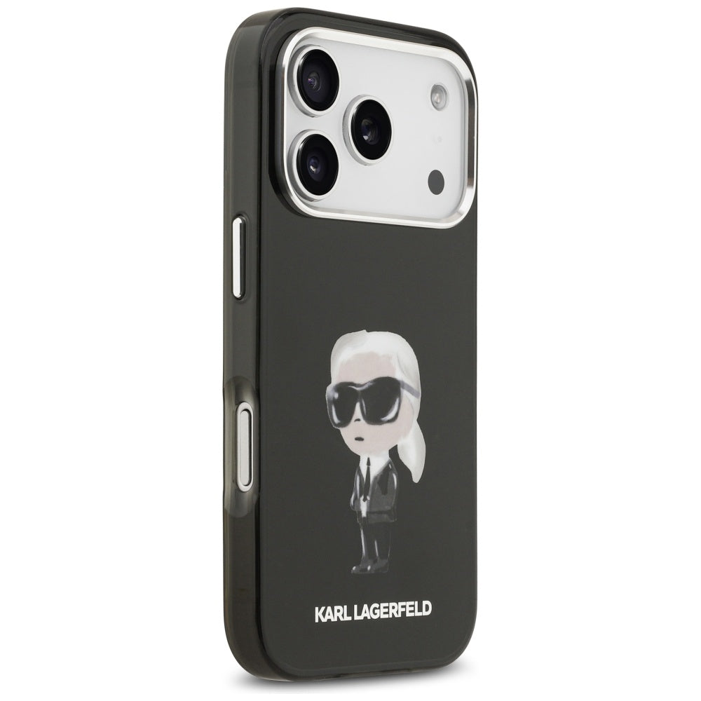 Etui MagSafe dla Apple iPhone 17 Pro, Karl Lagerfeld, IML Aquarelle Karl Ikonik, Czarne