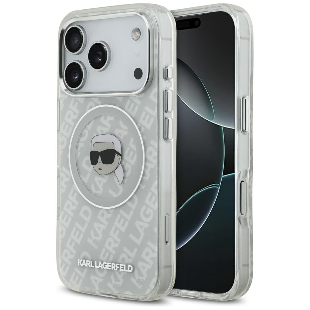 Etui MagSafe dla Apple iPhone 17 Pro, Karl Lagerfeld, IML Karl`s Head, Szare