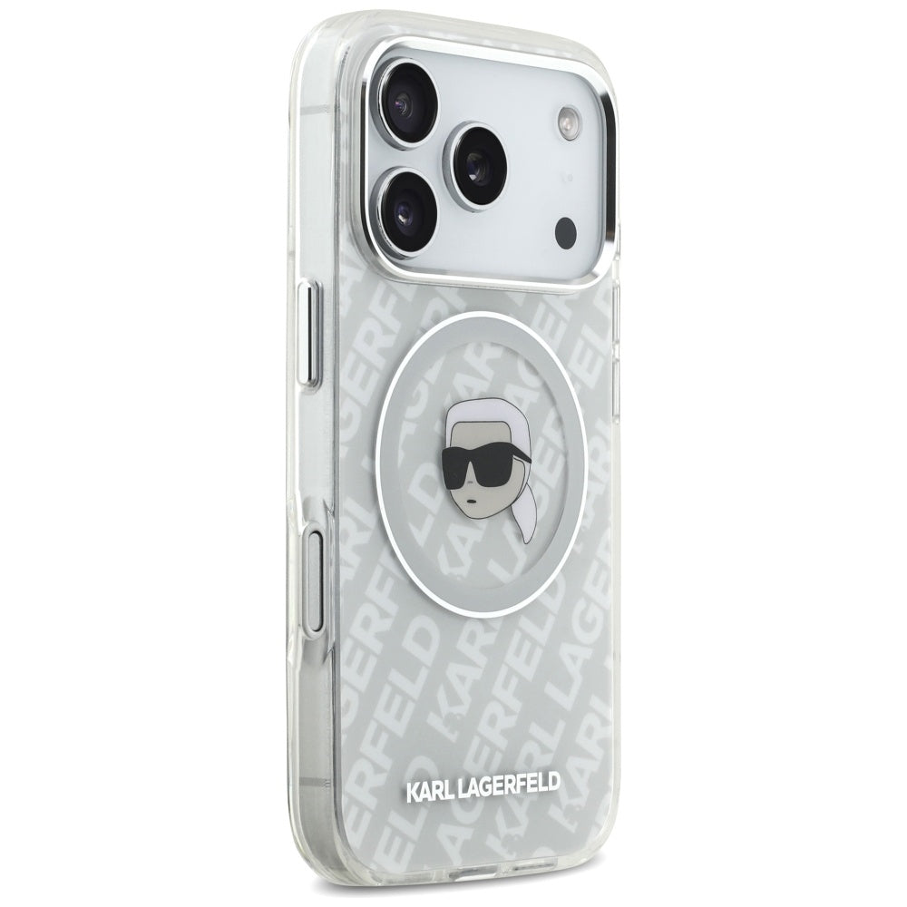 Etui MagSafe dla Apple iPhone 17 Pro, Karl Lagerfeld, IML Karl`s Head, Szare