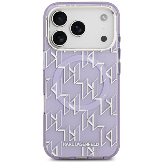 Etui MagSafe dla Apple iPhone 17 Pro, Karl Lagerfeld, IML KL Monogram, Fioletowy