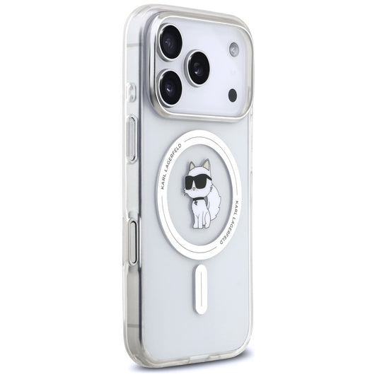 Etui MagSafe dla Apple iPhone 17 Pro, Karl Lagerfeld, Logo IML Choupette, Przezroczyste