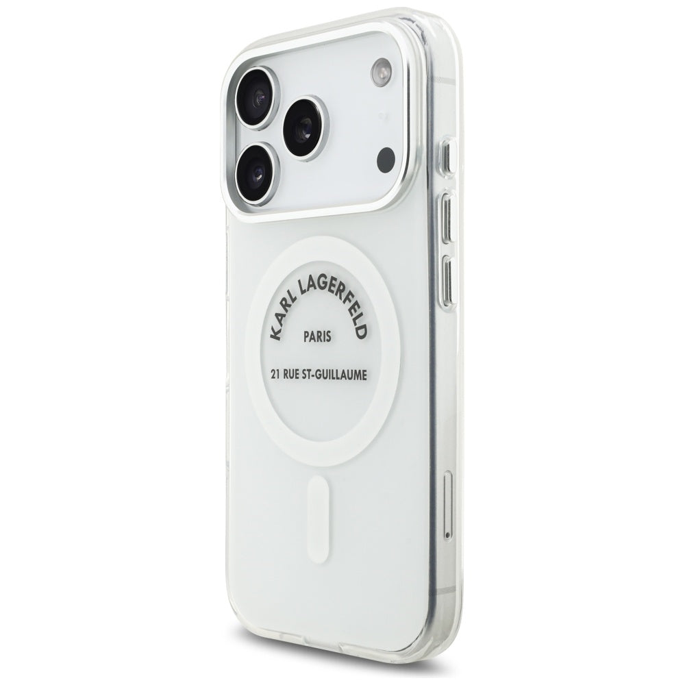 MagSafe Case for Apple iPhone 17 Pro, Karl Lagerfeld, IML Logo RSG, Transparent