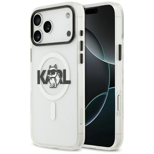 Etui MagSafe dla Apple iPhone 17 Pro, Karl Lagerfeld, IML Sketch Logo Choupette, Przezroczyste