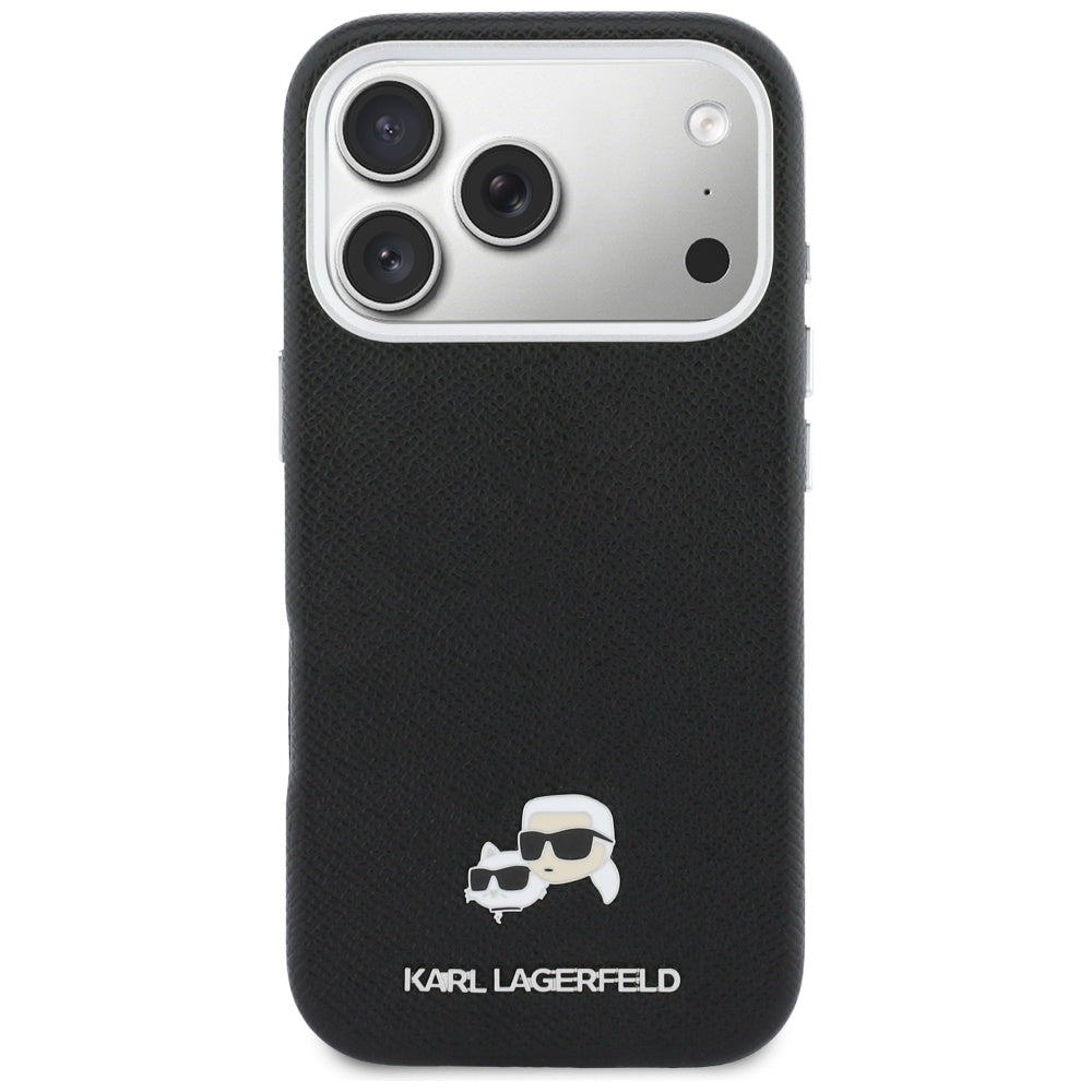 Etui MagSafe dla Apple iPhone 17 Pro, Karl Lagerfeld, Karl & Choupette Head's Pin, Czarne