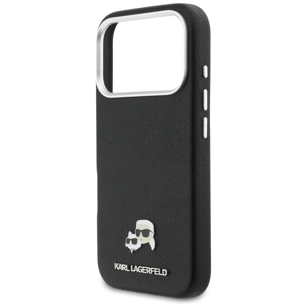 Etui MagSafe dla Apple iPhone 17 Pro, Karl Lagerfeld, Karl & Choupette Head's Pin, Czarne