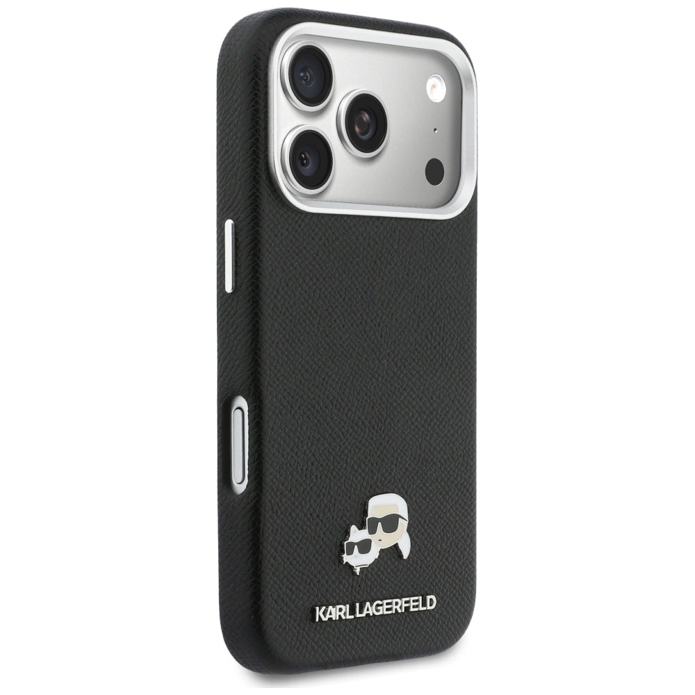 Etui MagSafe dla Apple iPhone 17 Pro, Karl Lagerfeld, Karl & Choupette Head's Pin, Czarne