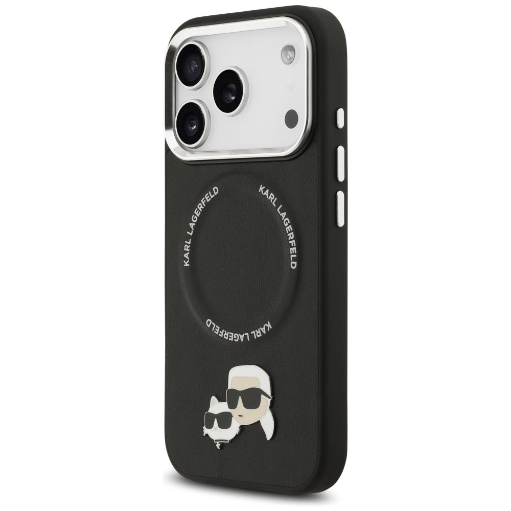 Etui MagSafe dla Apple iPhone 17 Pro, Karl Lagerfeld, Karl & Choupette Pins, Czarne