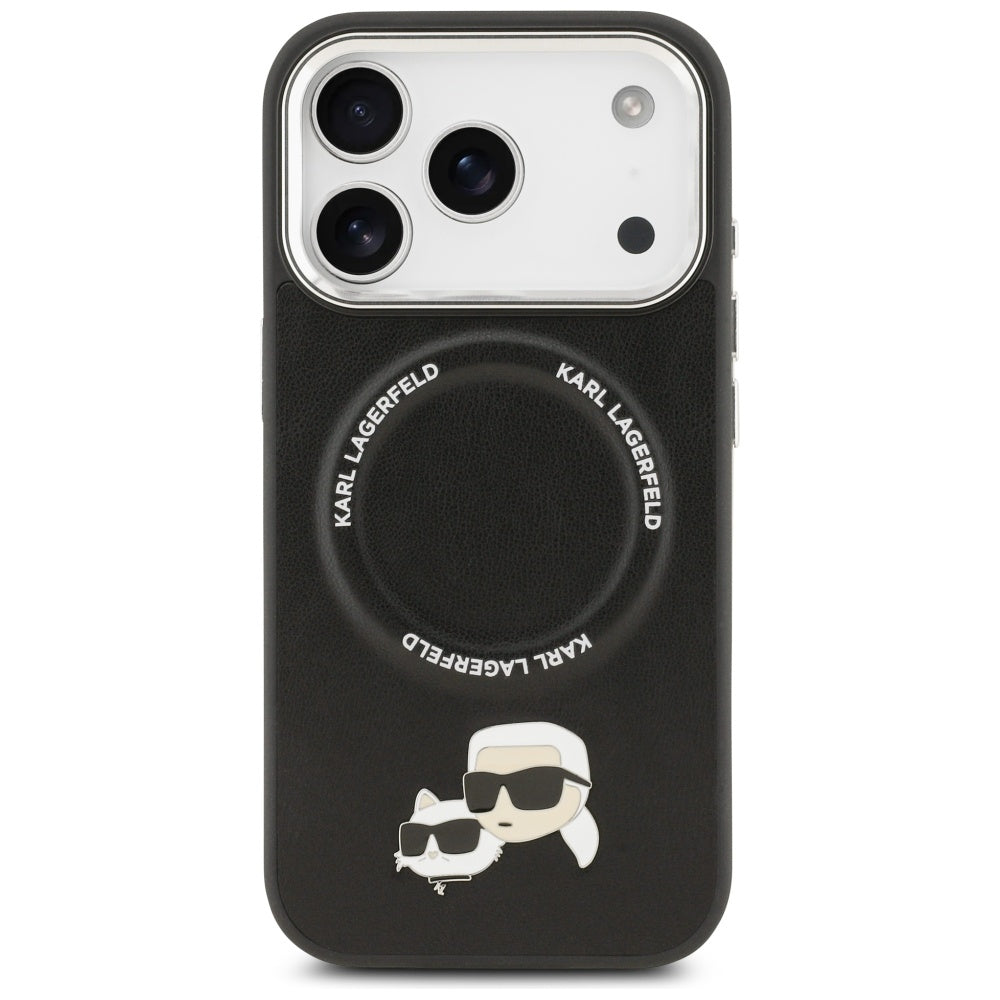 Etui MagSafe dla Apple iPhone 17 Pro, Karl Lagerfeld, Karl & Choupette Pins, Czarne