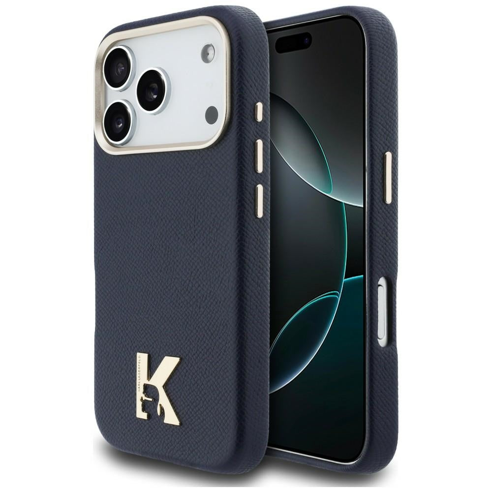 Etui MagSafe dla Apple iPhone 17 Pro, Karl Lagerfeld, logo Karl Head, Niebieskie