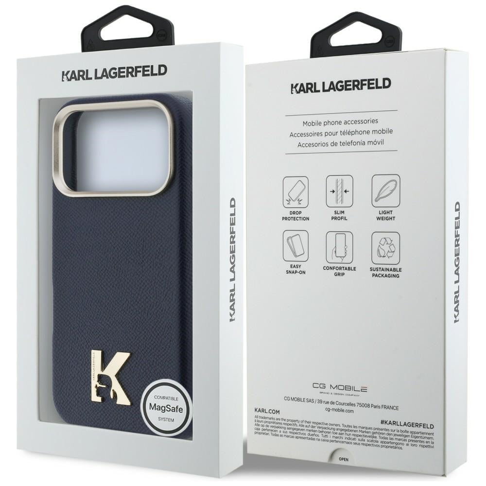 Etui MagSafe dla Apple iPhone 17 Pro, Karl Lagerfeld, logo Karl Head, Niebieskie