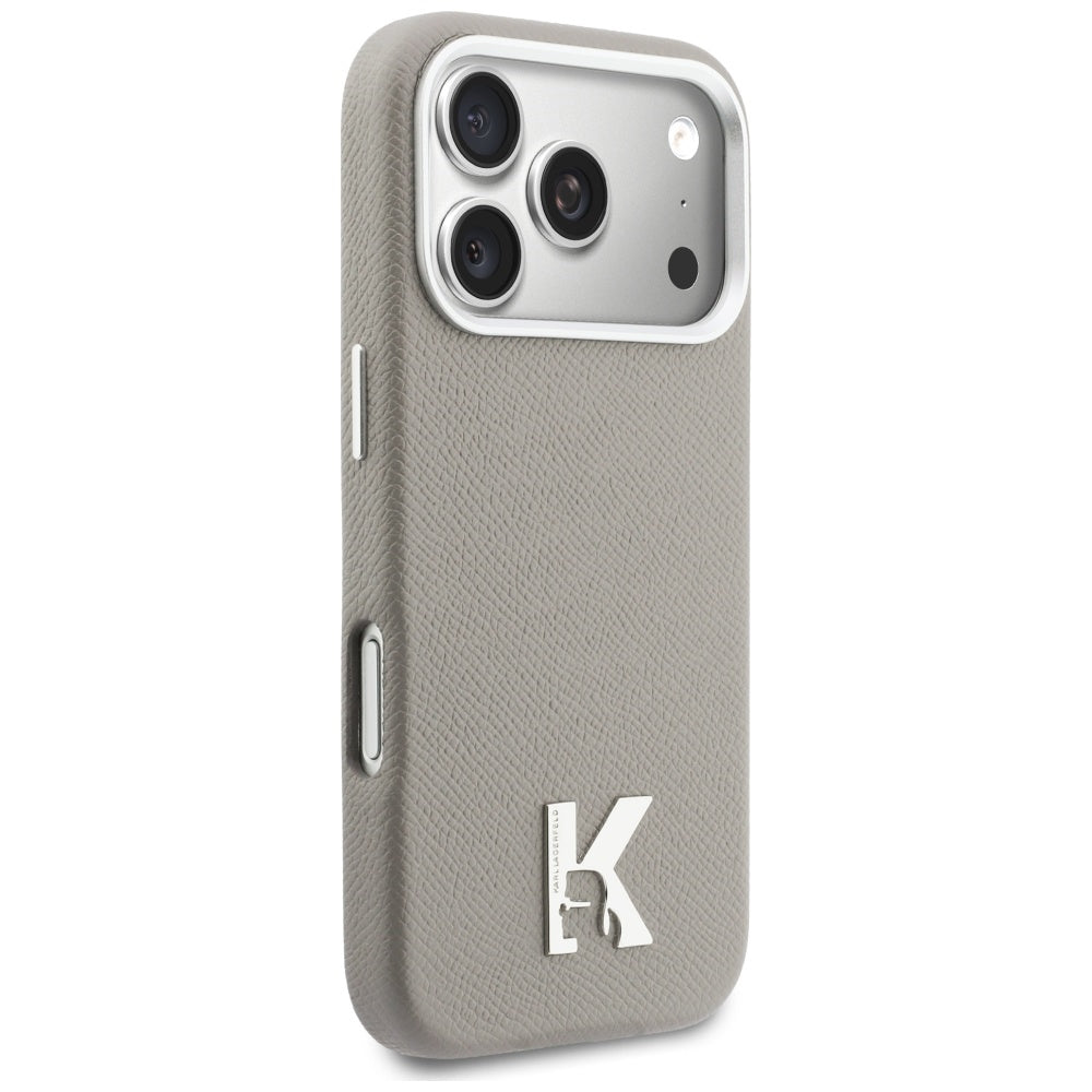 Etui MagSafe dla Apple iPhone 17 Pro, Karl Lagerfeld, logo Karl Head, szary