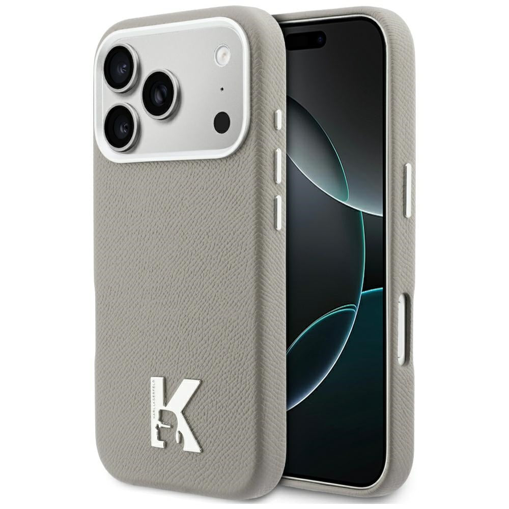 Etui MagSafe dla Apple iPhone 17 Pro, Karl Lagerfeld, logo Karl Head, szary