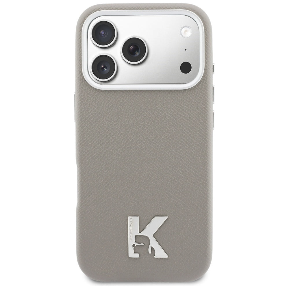Etui MagSafe dla Apple iPhone 17 Pro, Karl Lagerfeld, logo Karl Head, szary