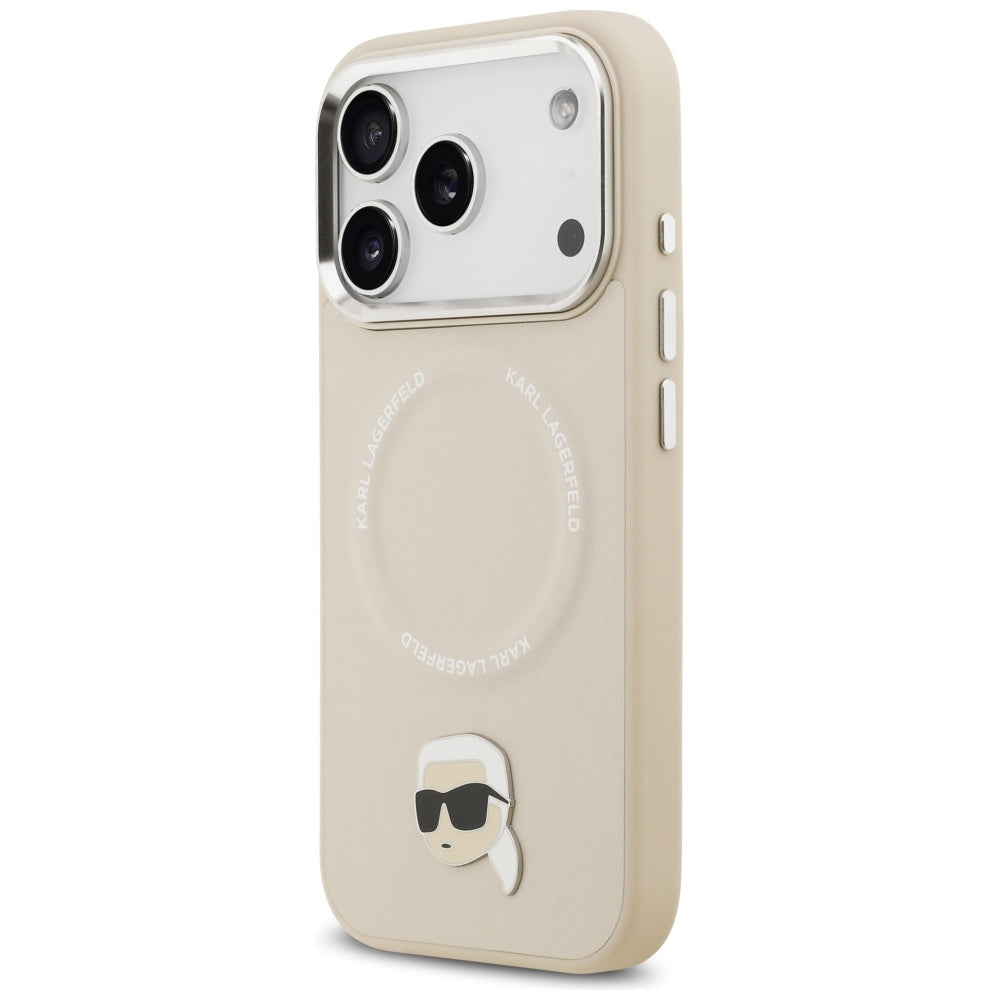Etui MagSafe dla Apple iPhone 17 Pro, Karl Lagerfeld, Karl Pin, Beżowy
